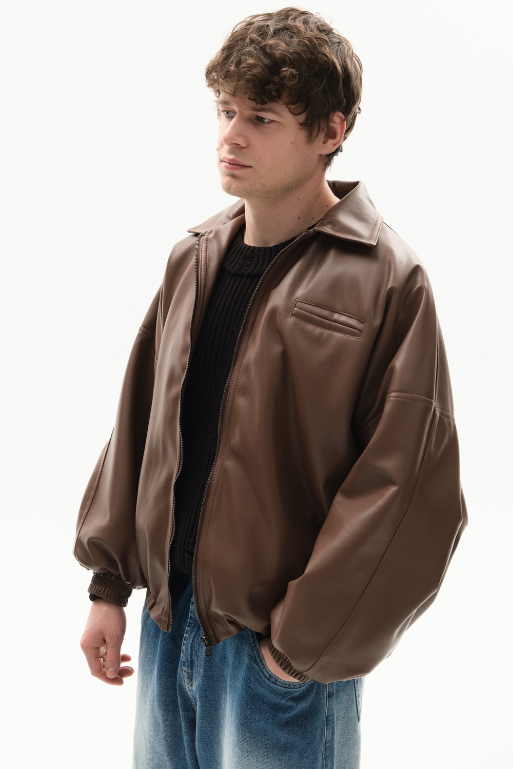 IMG_8146 Куртка «Bomber 2.0» шкірзам коричнева