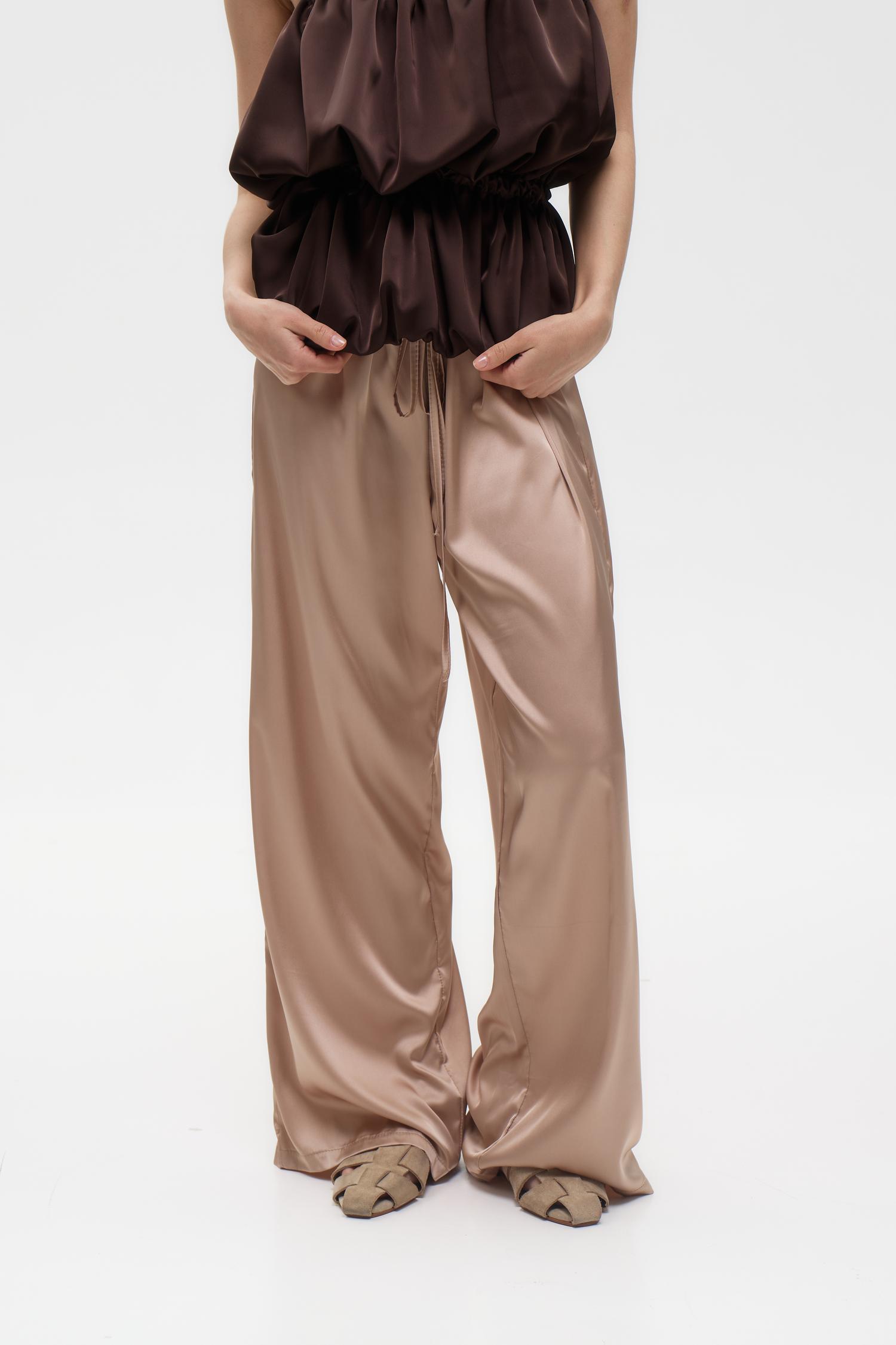 Штани «Satin» бежеві – фото 2 Штани «Satin» бежеві – skripka.com.ua – фото 2