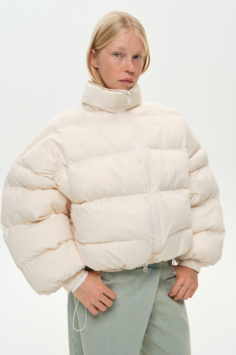 Пуховик «Fluff» mini айворі – фото 2 Пуховик «Fluff» mini айворі – skripka.com.ua – фото 2